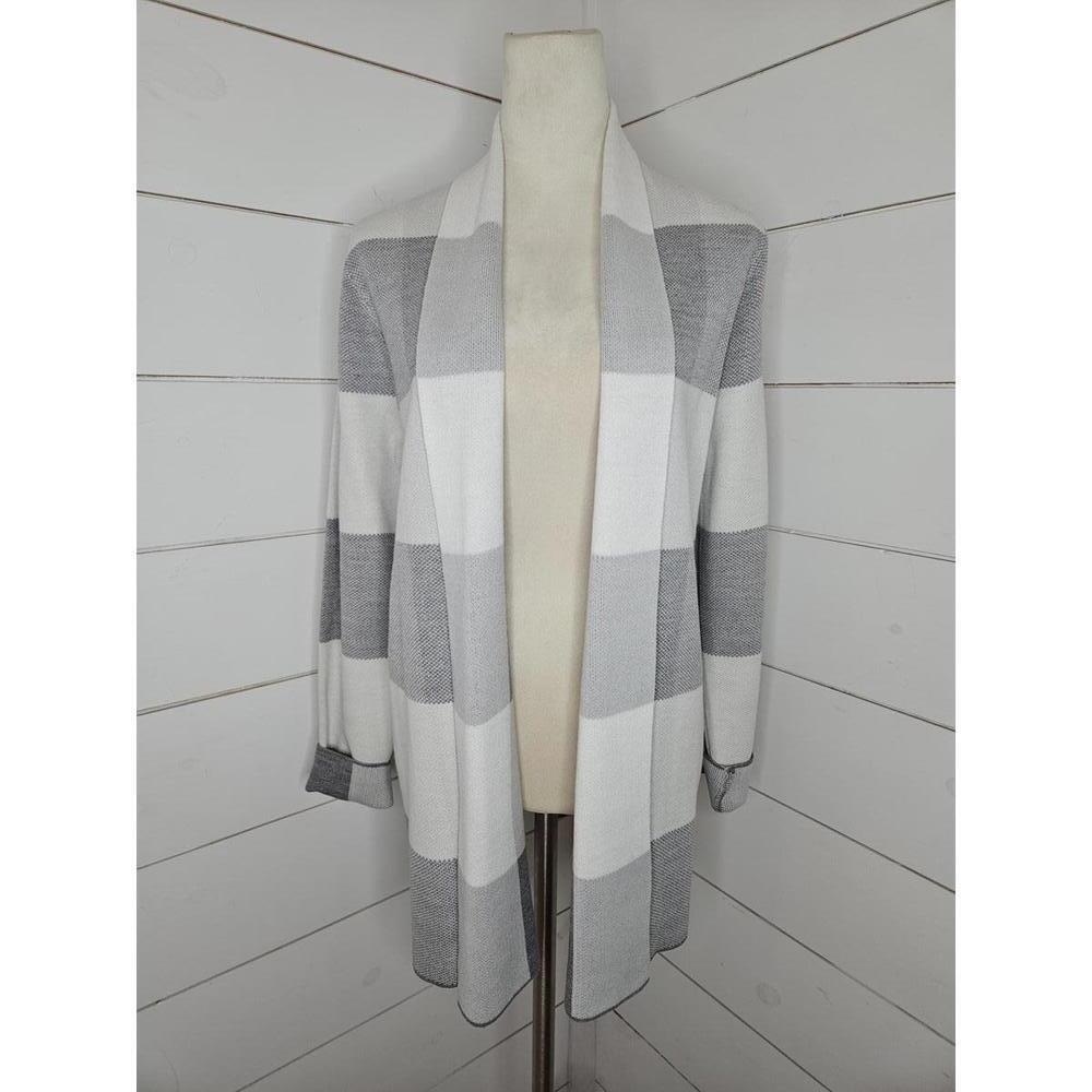 NWT Jillian Nicole medium grey & white cardigan sweater
